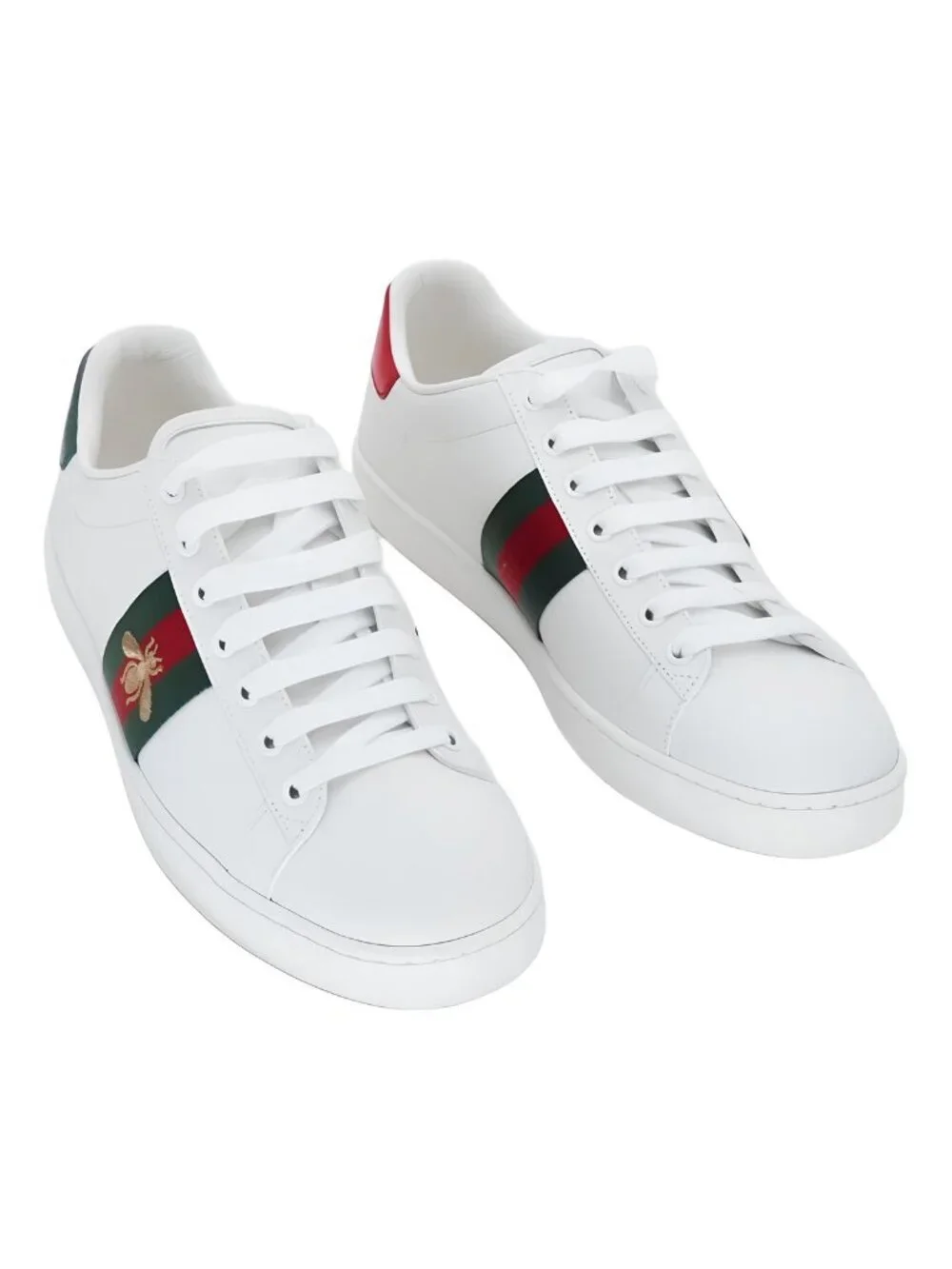 Gucci Womens Ace Sneaker White Bees Sz US 9M EU 39 - Picture 1 of 6